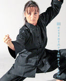 Kung Fu Uniform with Frog Button - Black