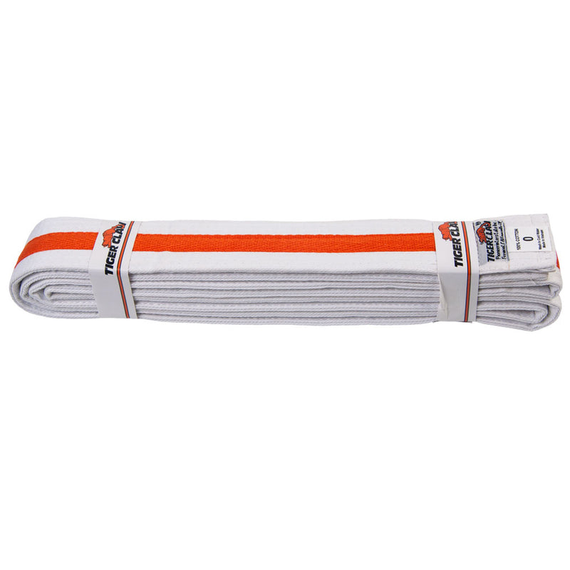 Belt - White w/ Orange Stripe
