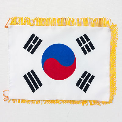 Flag - Deluxe Korea Flag double sided with tassel 9" x 12"