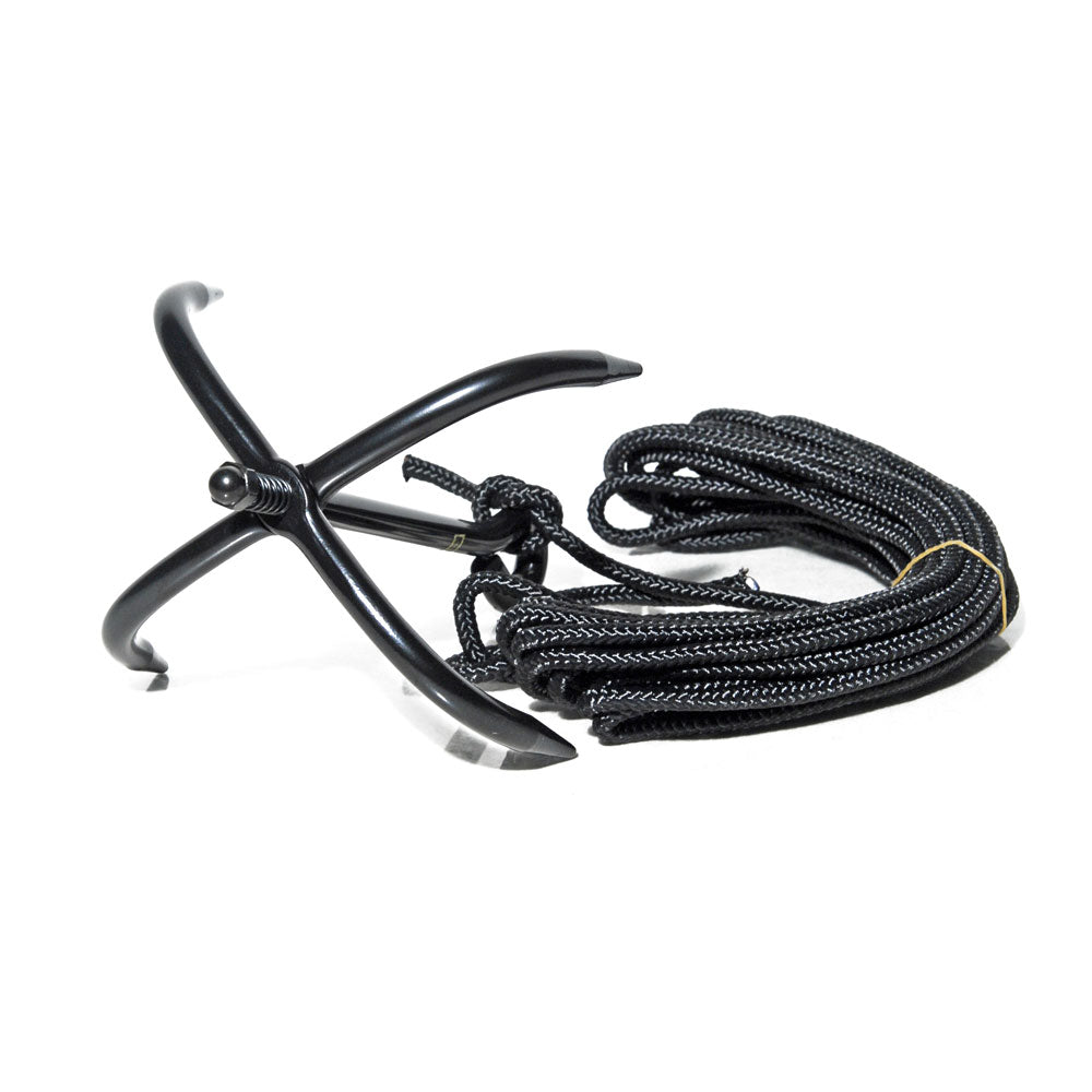 SWAT Black Tactical Folding Climbing Ninja Grappling Hook - New w/Nylon Rope  - MEGAKNIFE