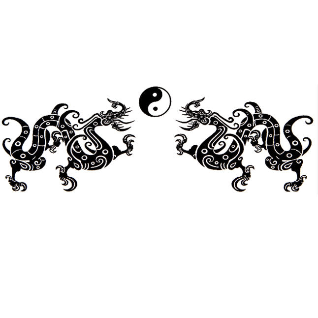 T-Shirt - Twin Dragon in Black Graphic