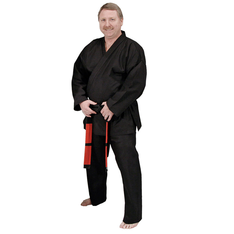 Karate Uniform - Medium Weight Black Poly/Cotton