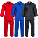 Karate Uniforms- Blue/Red/Black Light Weight Poly/Cotton