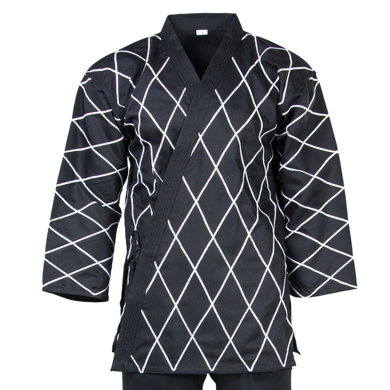 Hapkido Uniform - Black with White Diamond Pattern Top