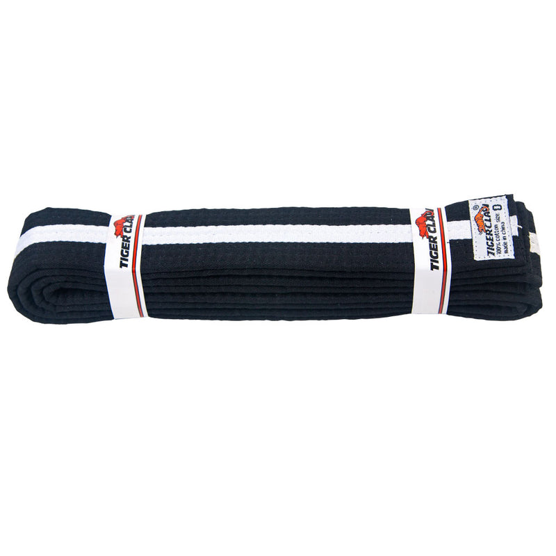 Belt - Black with White Stripe