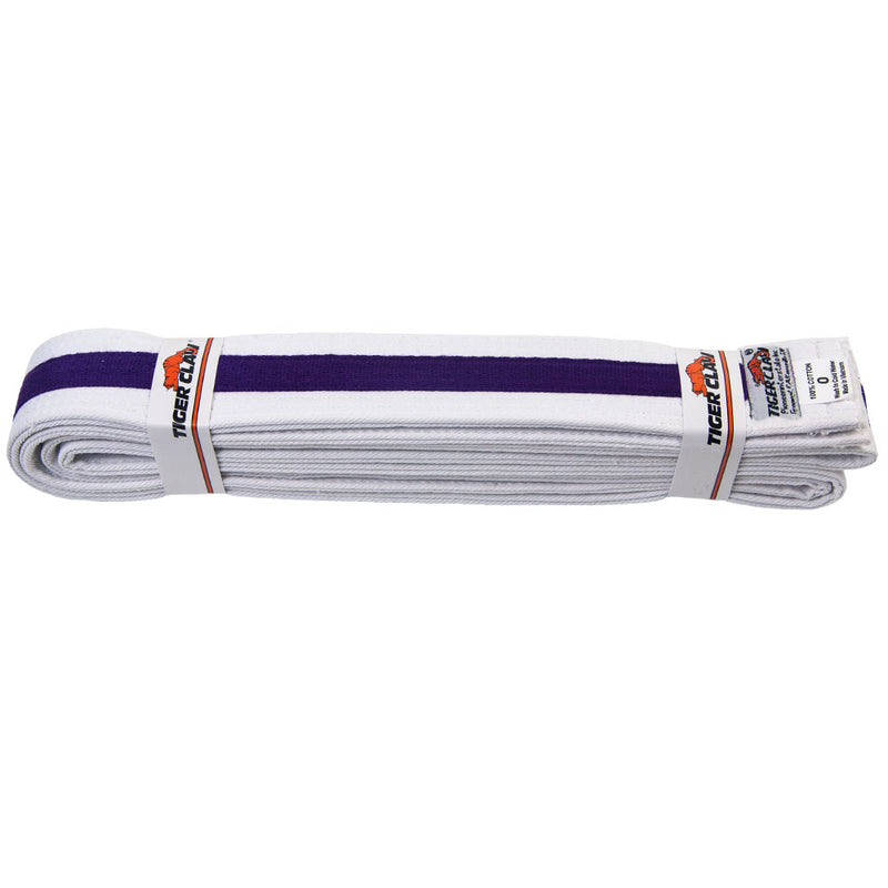 Belt - White w/ Purple Stripe