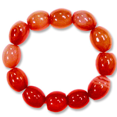Faux Carnelian Beads - Glass red color beads.