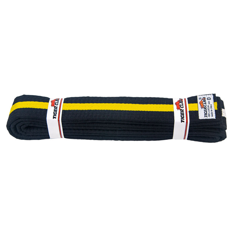 Han Belt - Black with Yellow Stripe 