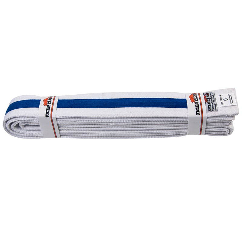 Han Belt - White with Blue Stripe