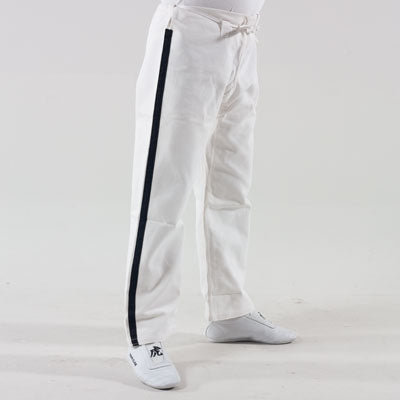 Heavy Weight Pants White with Black Trim