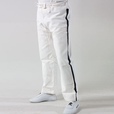 Heavy Weight Pants White with Black Trim