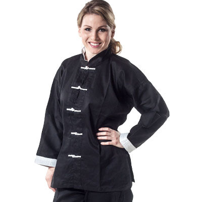 Traditional Kung Fu Jacket with White Cuffs Traditional Kung Fu Jacket with White Cuffs