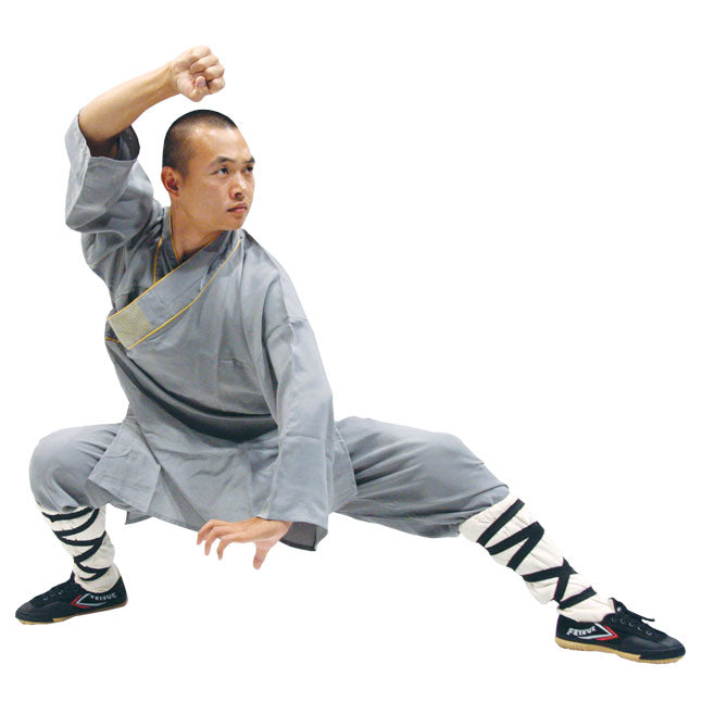 Shaolin Style Warrior Monk Robes : Gray/Orange