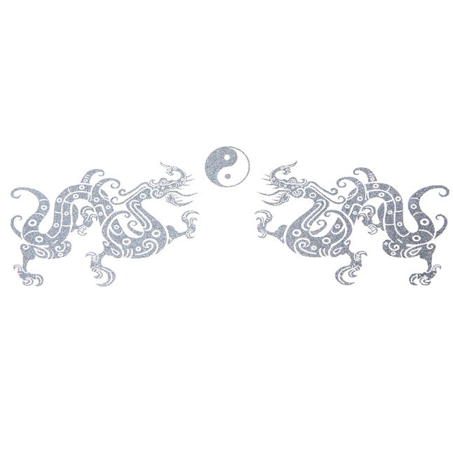 T-Shirt - Twin Dragon in Silver Graphic